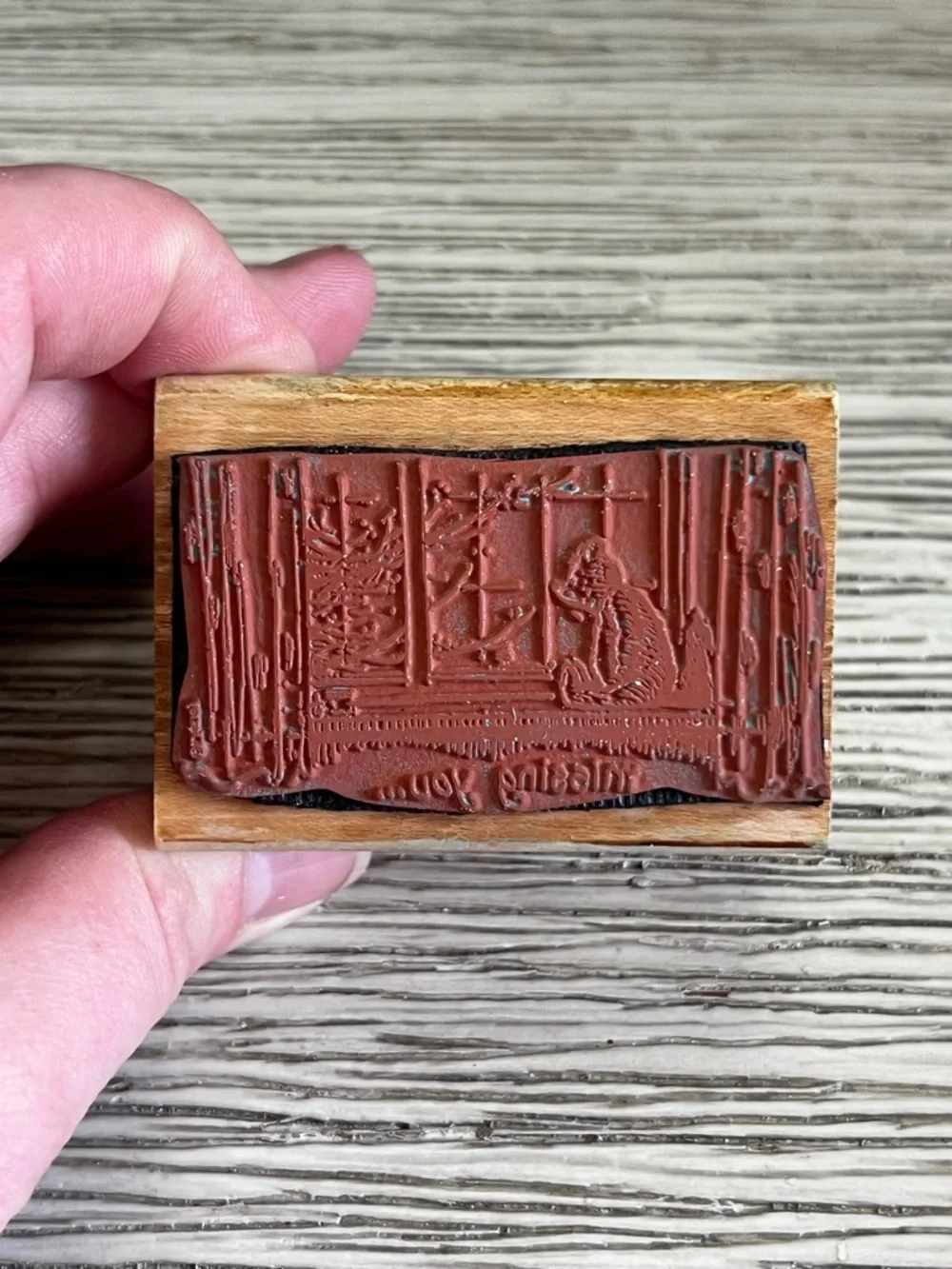 Disney Wooden Handheld Stamp with Red Rubber Base - Natural Wood - Picture 4 of 4
